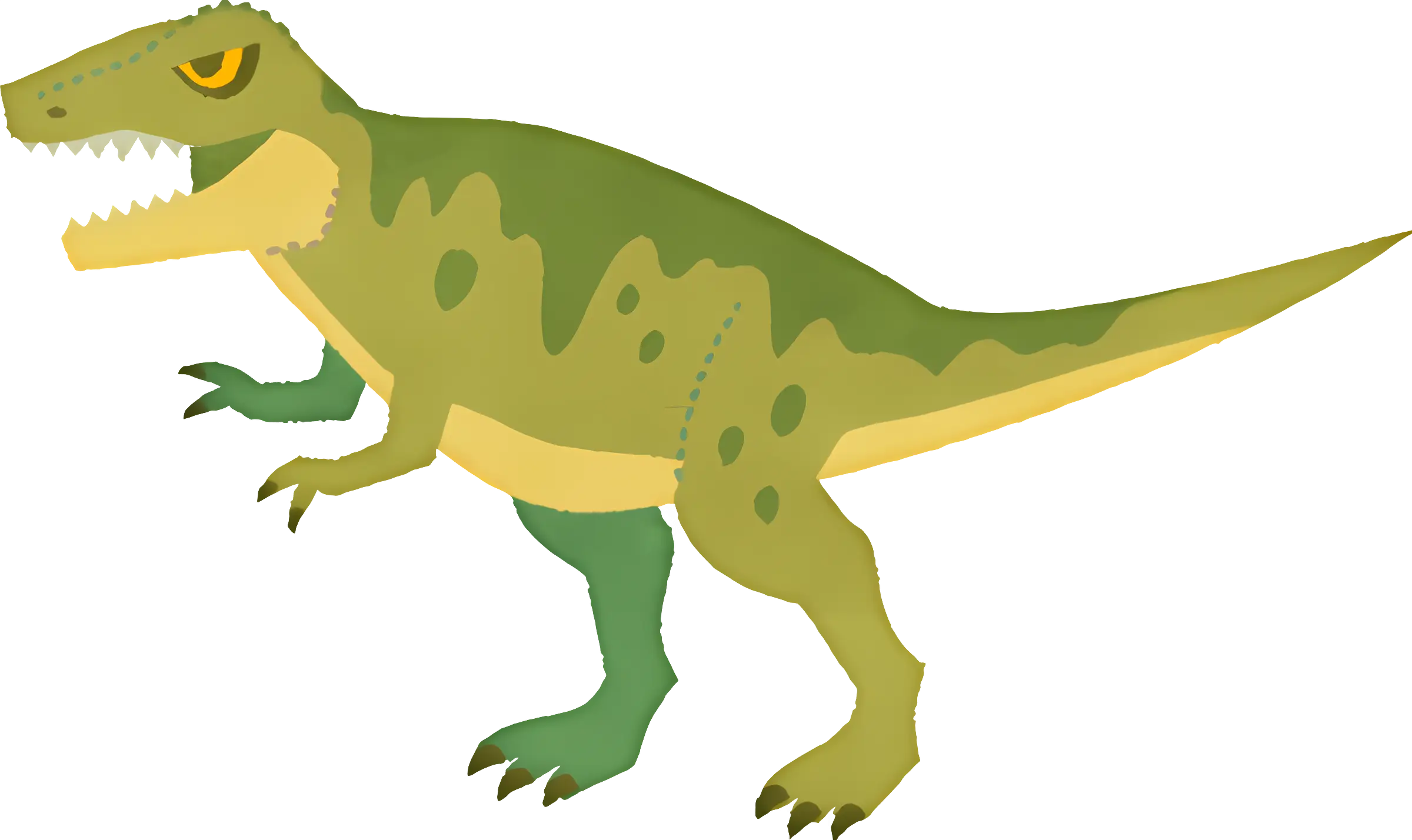 Green Dinosaur Illustration in Cartoon Style