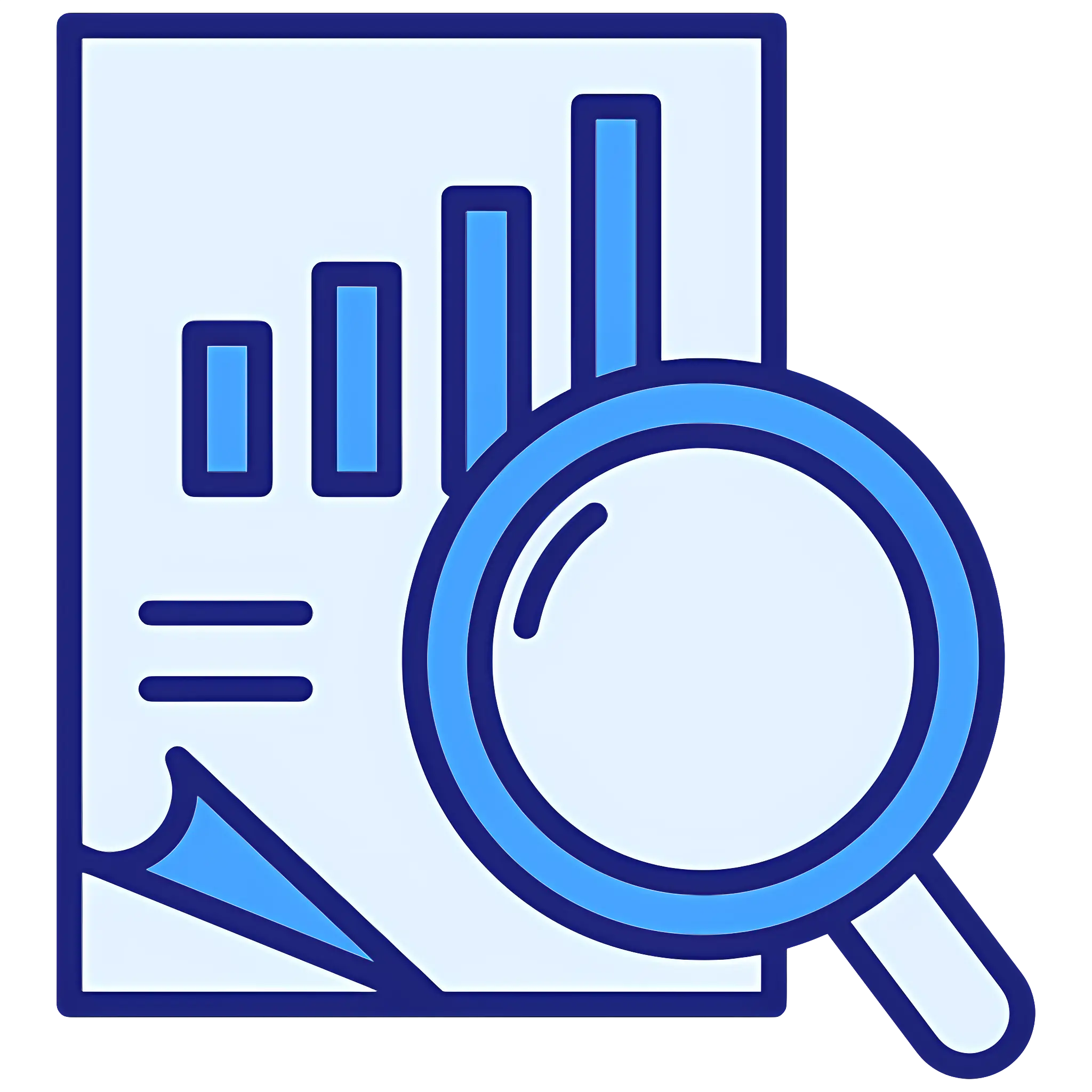 Data Analysis Document with Magnifying Glass