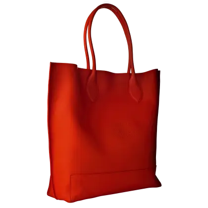 Stylish Red Leather Tote Bag