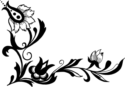 Black Floral Corner Decoration