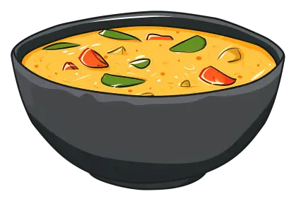Bowl of Warm Vegetable Soup Illustration