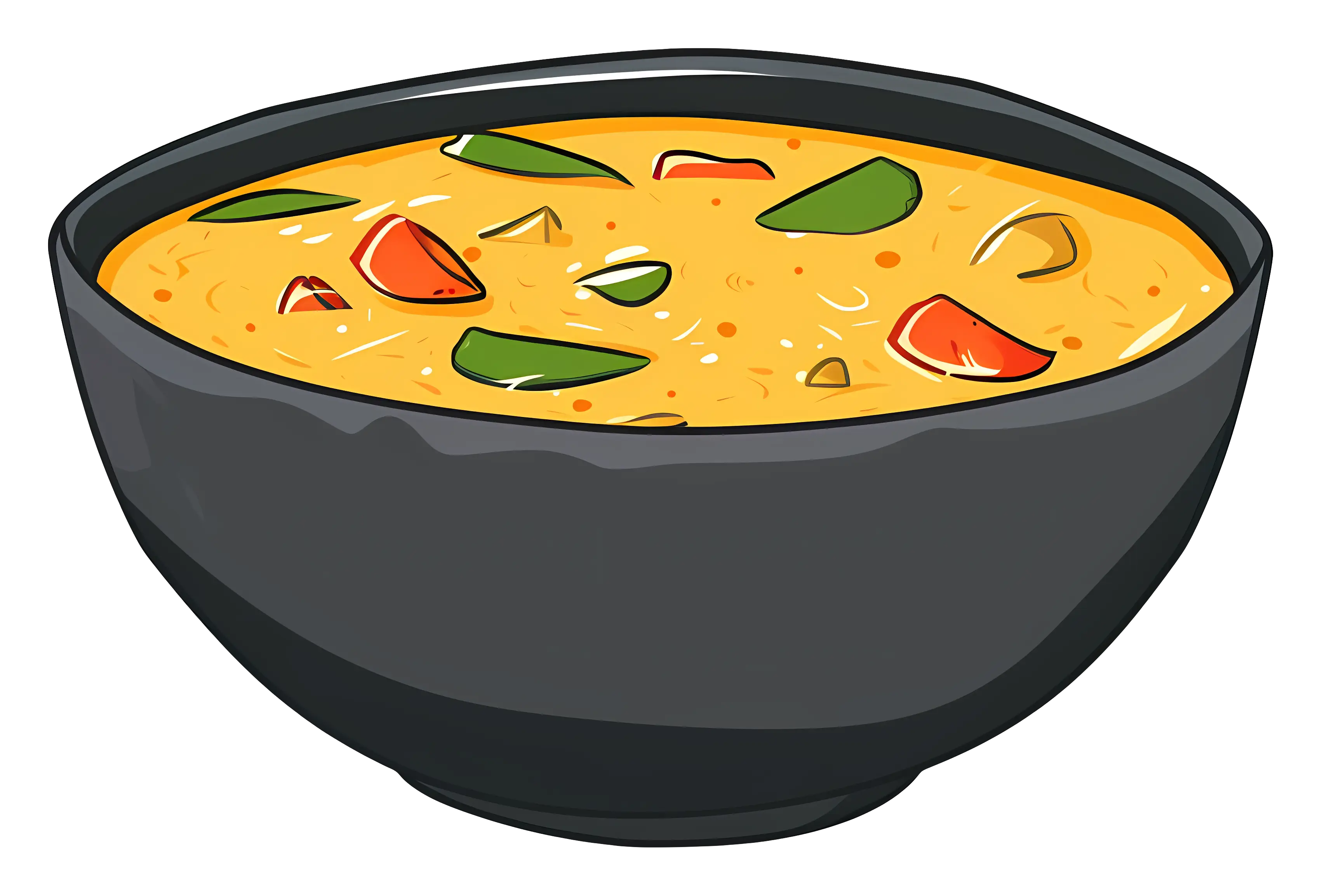 Bowl of Warm Vegetable Soup Illustration