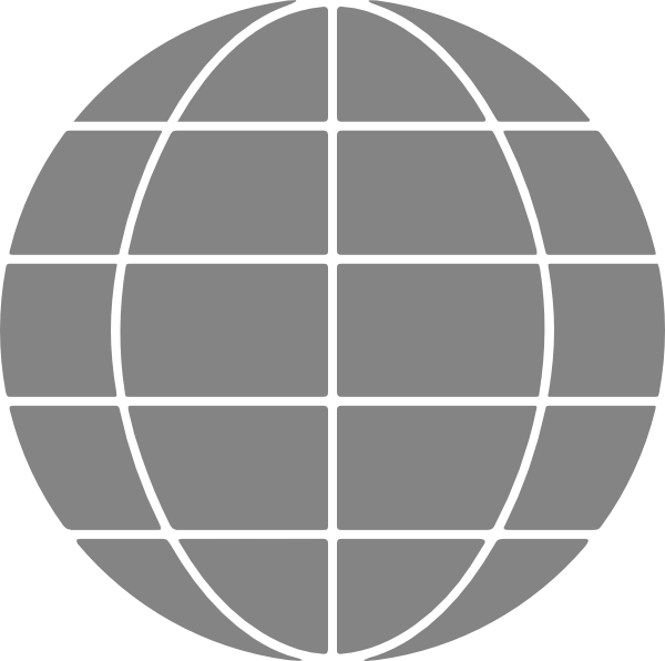 Gray Globe Icon for Global Concept