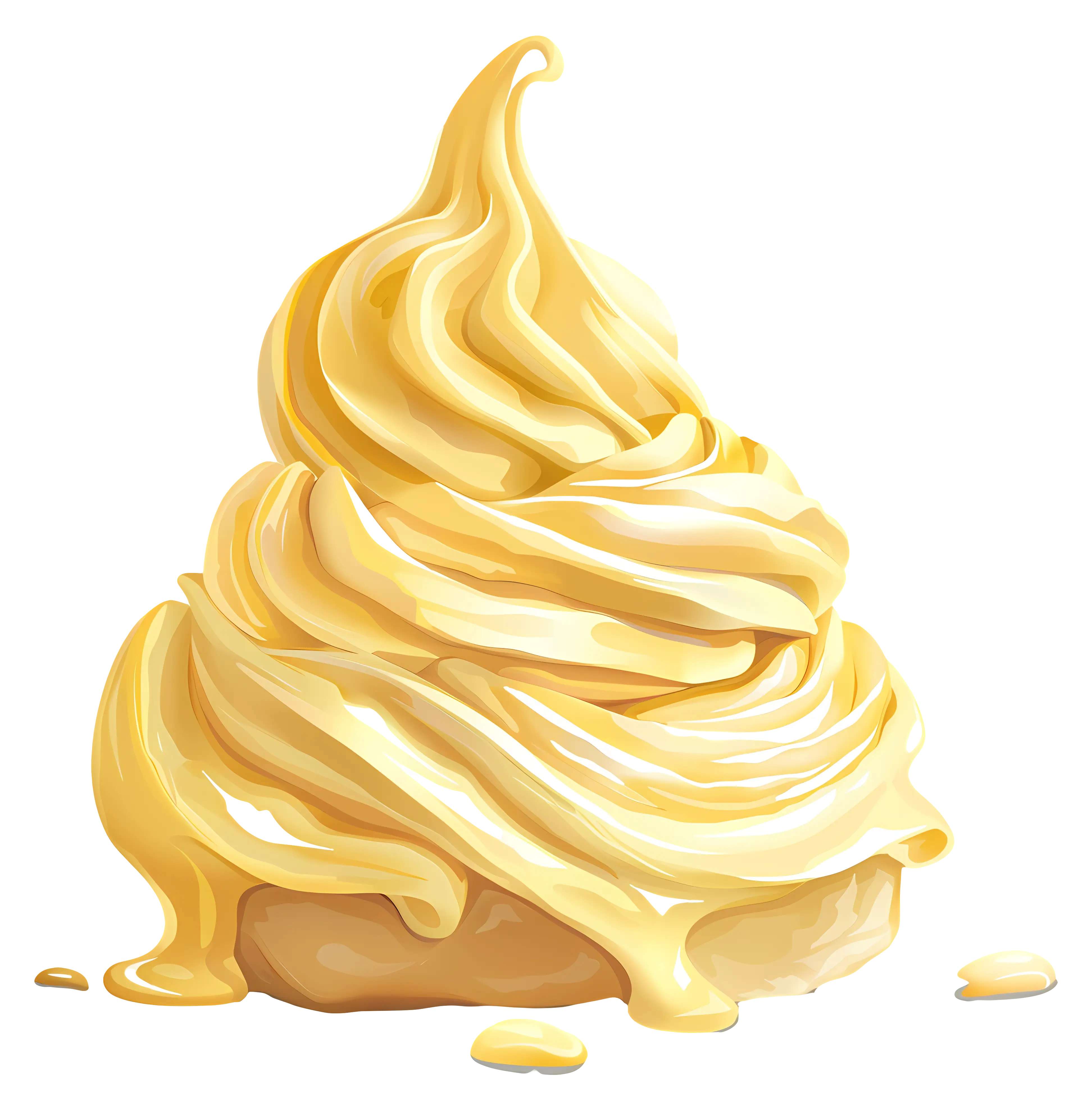 Creamy Yellow Whipped Swirl Illustration