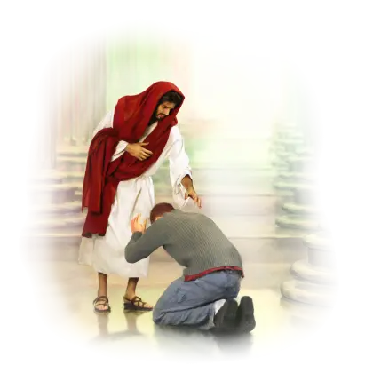 Jesus with Kneeling Man