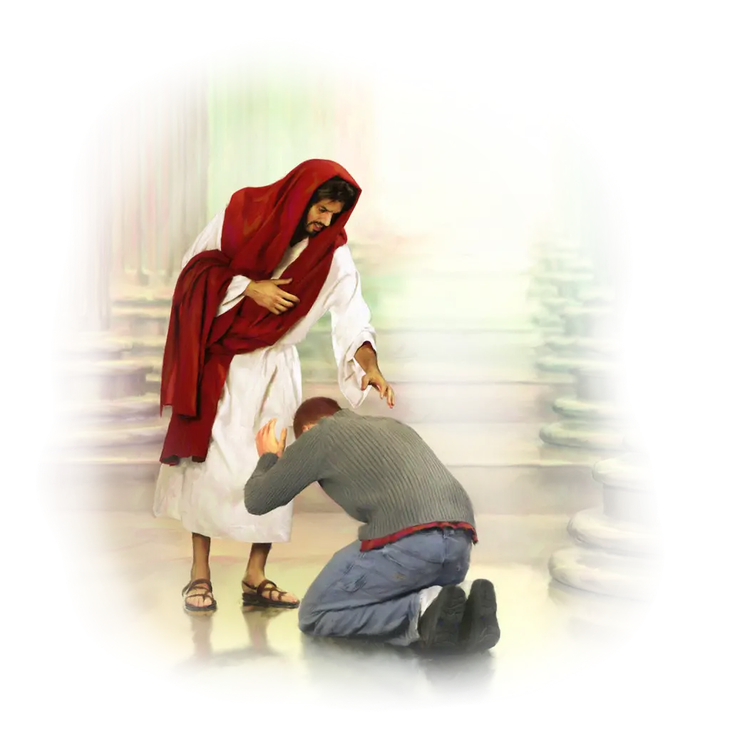 Jesus with Kneeling Man