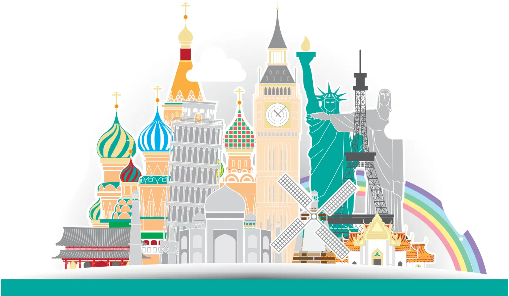 Famous World Landmarks Illustration