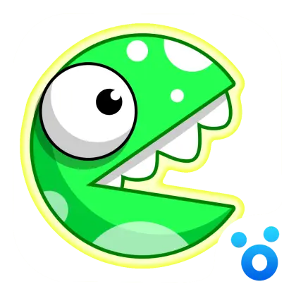 Green Cartoon Monster Character with a Quirky Face