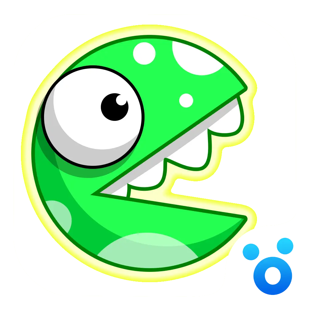 Green Cartoon Monster Character with a Quirky Face