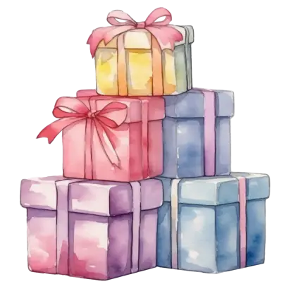 Pastel Watercolor Gift Boxes for Festive Events