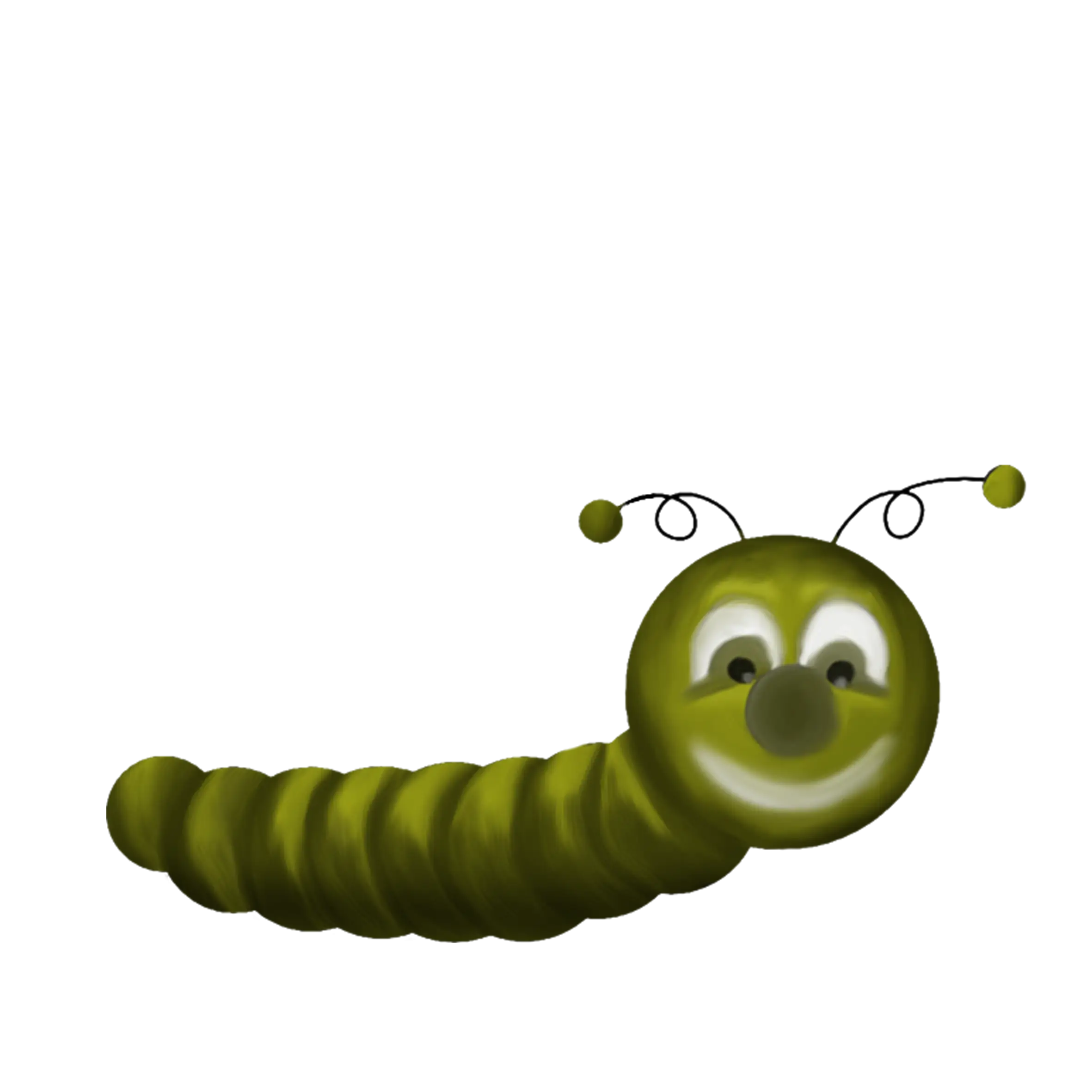 Cute Green Caterpillar Cartoon