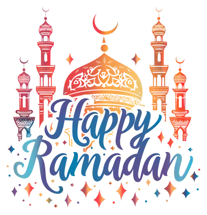 Happy Ramadan with Mosque Illustration