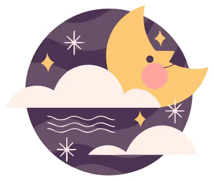 Smiling Moon with Stars