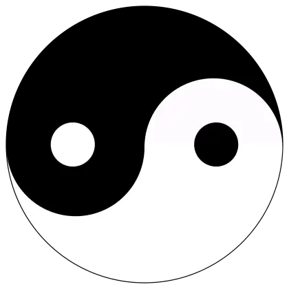 Black and White Yin-Yang Symbol for Balance Concept