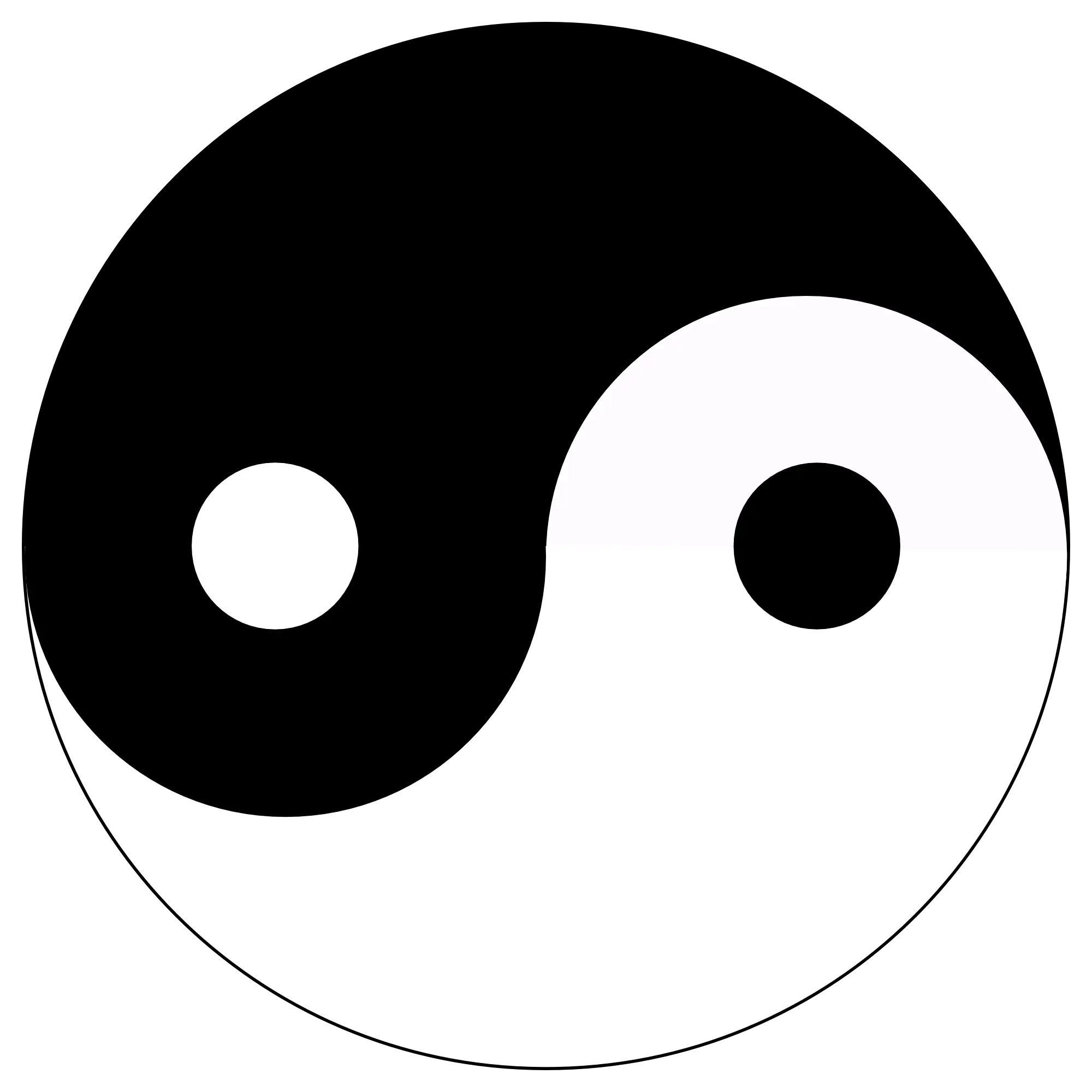 Black and White Yin-Yang Symbol for Balance Concept