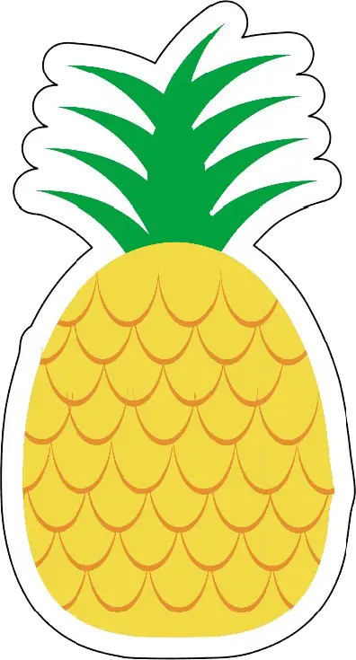 Yellow Pineapple Illustration in a Tropical Style