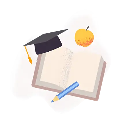 Graduation Cap and Book for Education