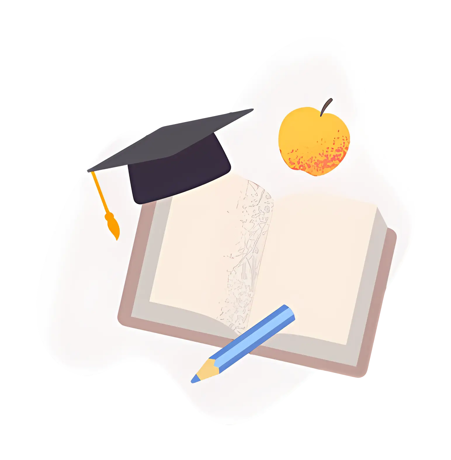 Graduation Cap and Book for Education