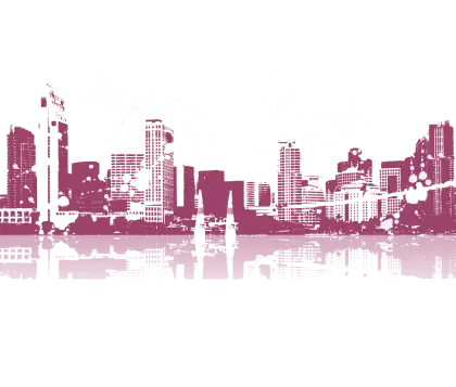 Purple City Skyline Silhouette