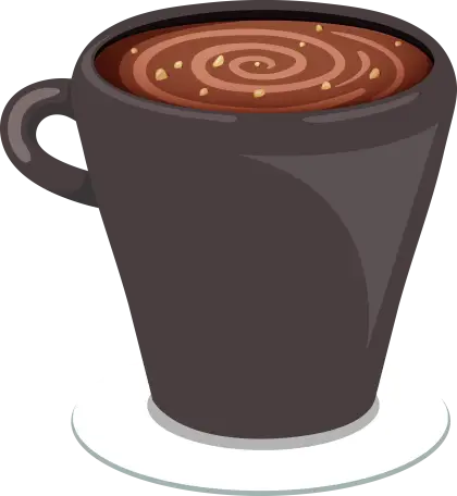 Black Coffee Cup with Swirls