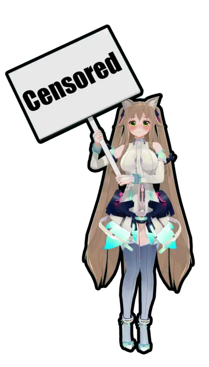 Censored Anime Character Holding Sign