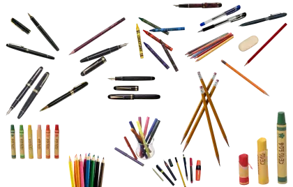 Various Writing Instruments and Stationery Items