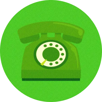Green Vintage Rotary Telephone Illustration