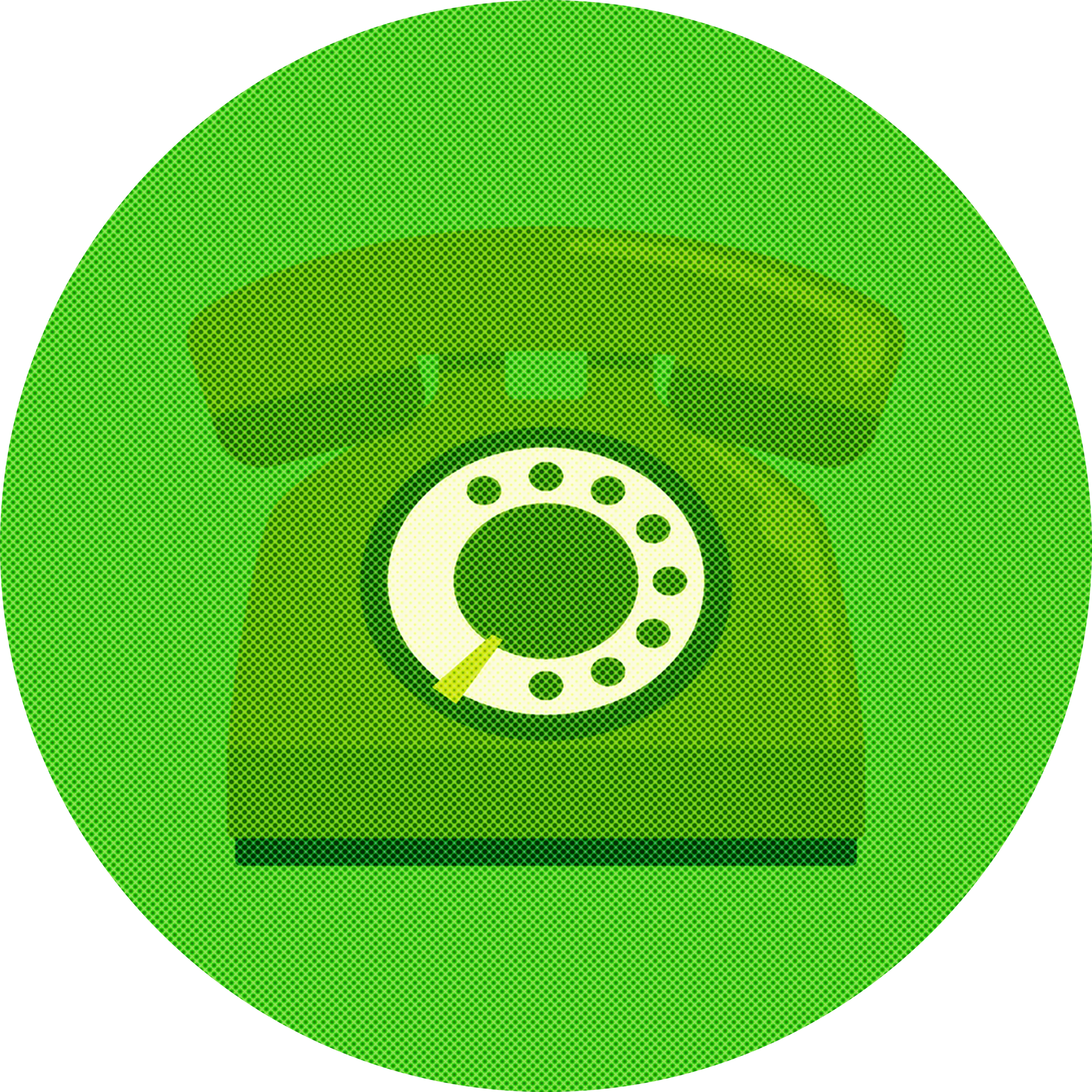 Green Vintage Rotary Telephone Illustration