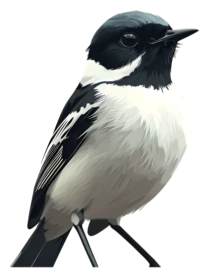Black and White Bird Illustration