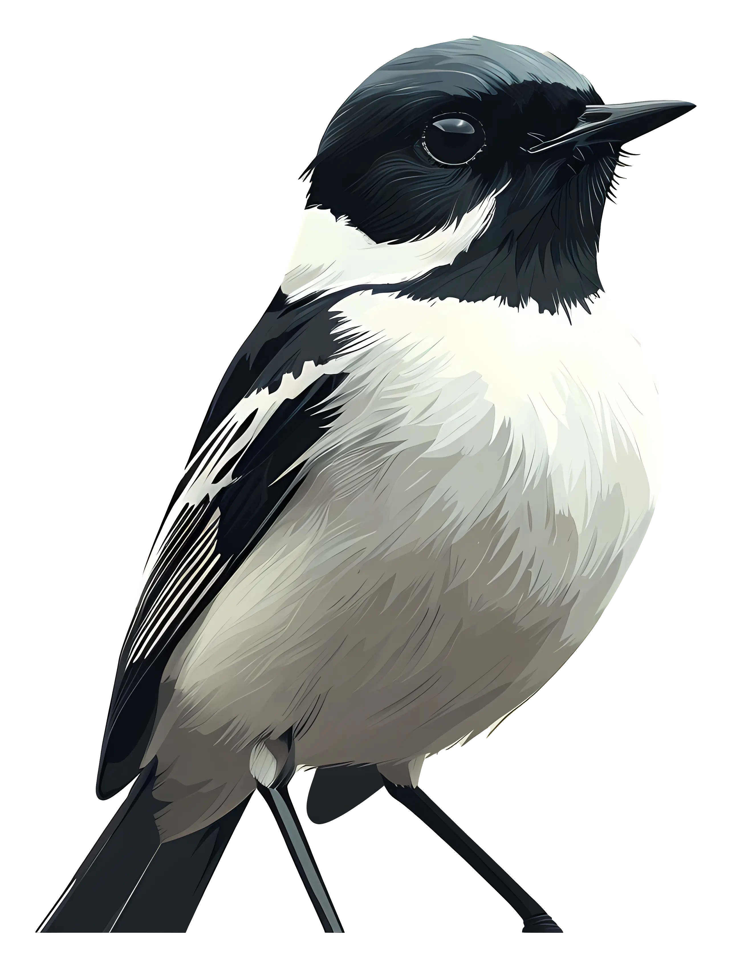 Black and White Bird Illustration
