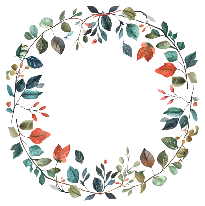 Wreath Made of Colorful Leaves