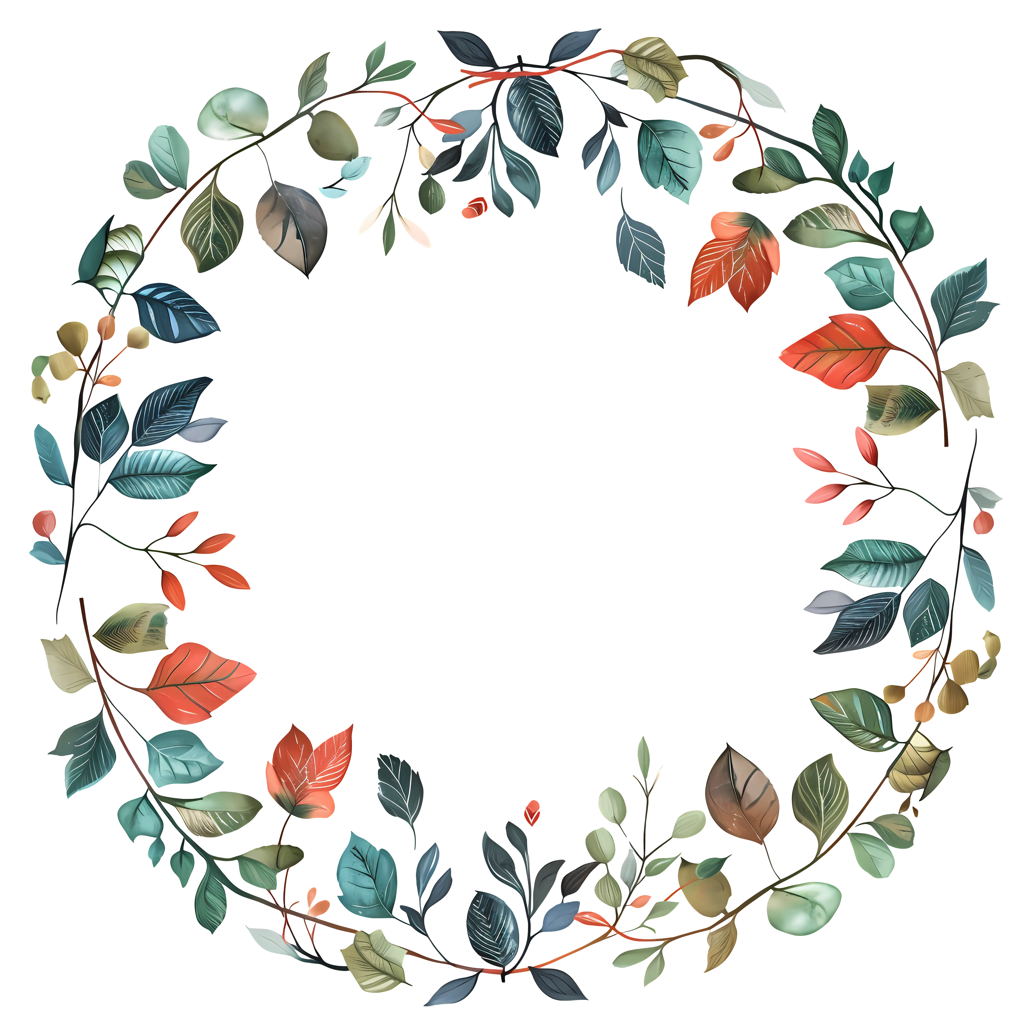 Wreath Made of Colorful Leaves