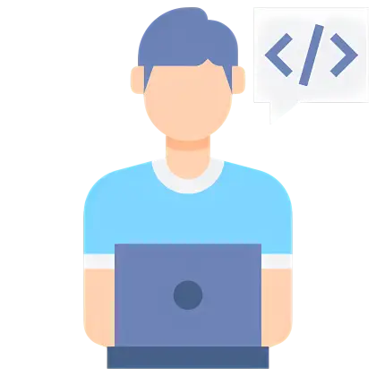 Developer Working on Laptop Illustration