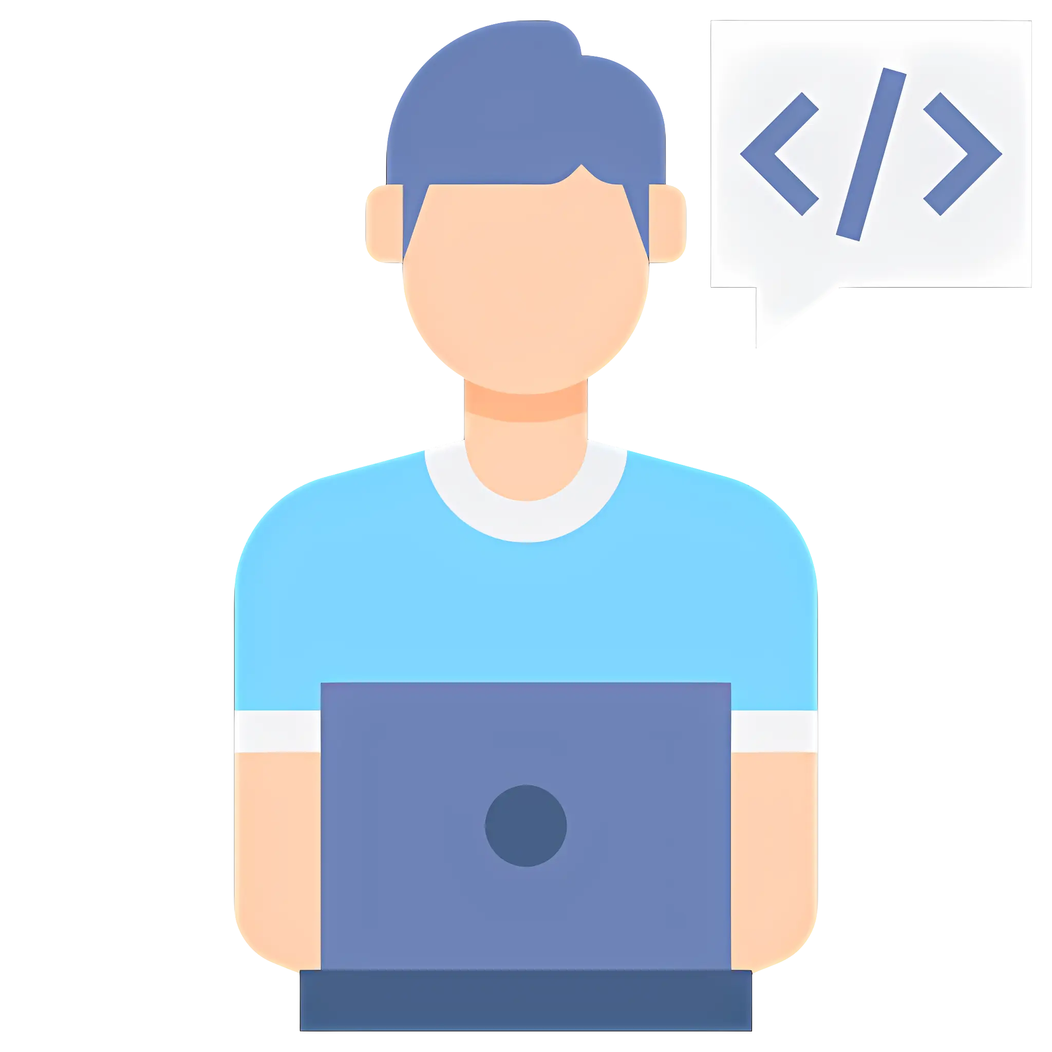 Developer Working on Laptop Illustration