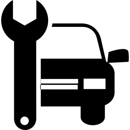 Car and Wrench Repair Icon Logo