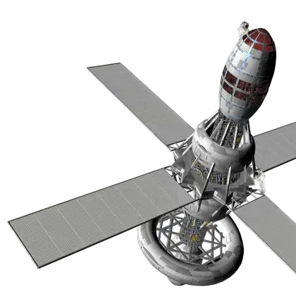 Modern Satellite with Solar Panels