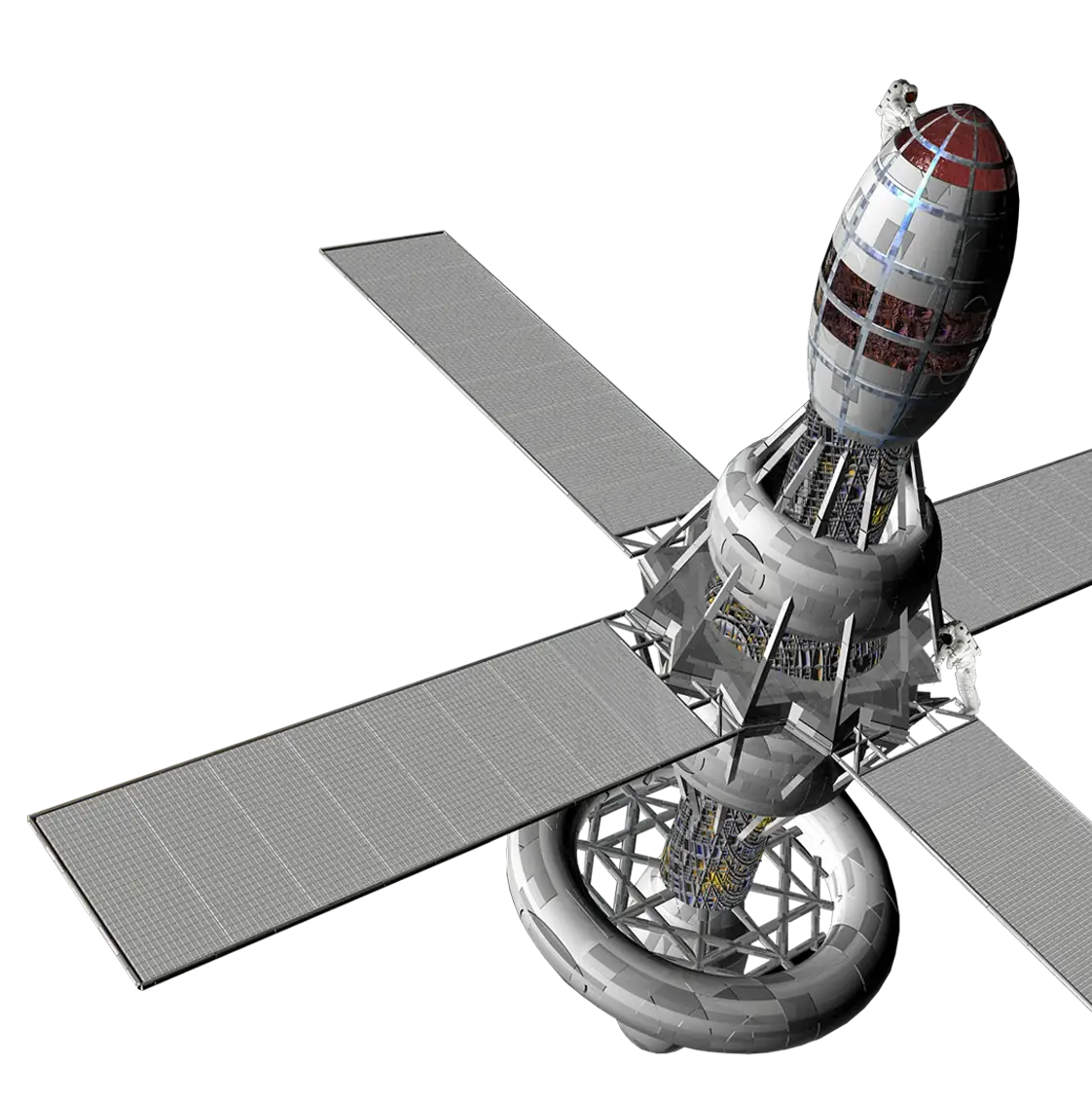Modern Satellite with Solar Panels