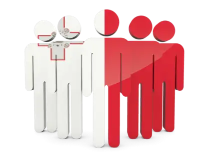 Human Icons Design in Red and White