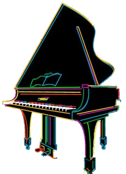 Colorful Neon Grand Piano