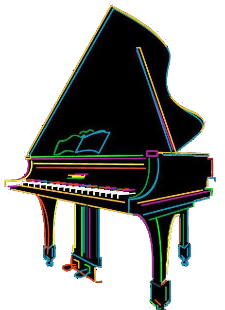 Colorful Neon Grand Piano