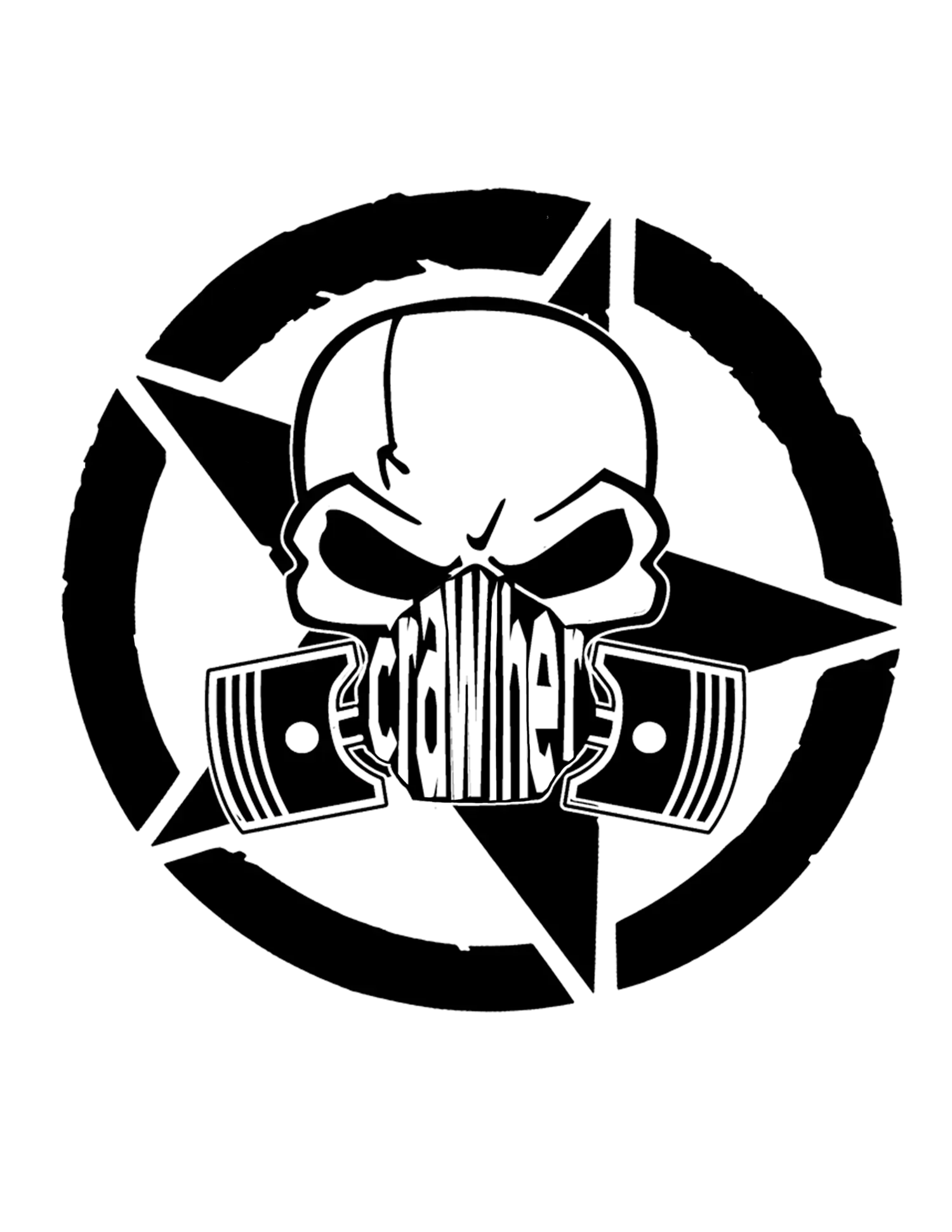 Black Skull Logo with Star
