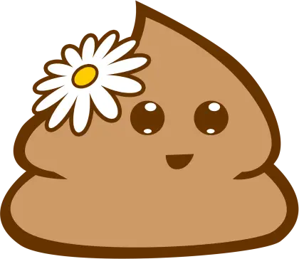 Cute Poop Emoji with Flower