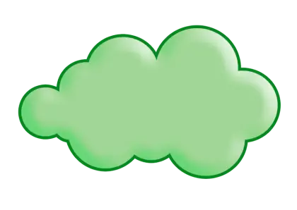 Cartoon Styled Green Cloud Illustration