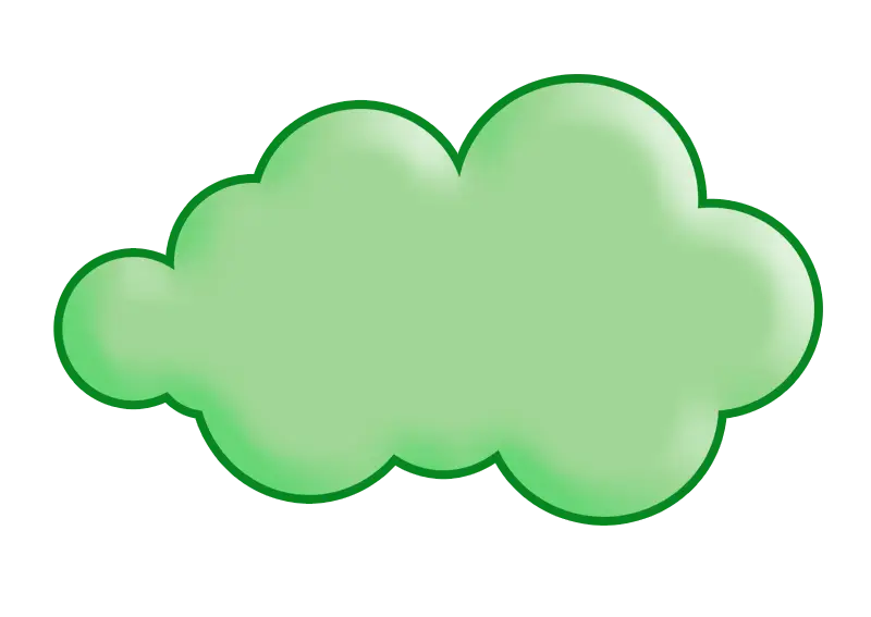 Cartoon Styled Green Cloud Illustration