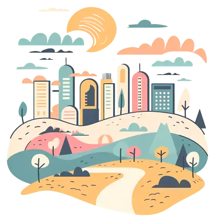 Colorful Urban Cityscape