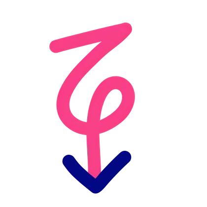 Pink Arrow Pointing Down
