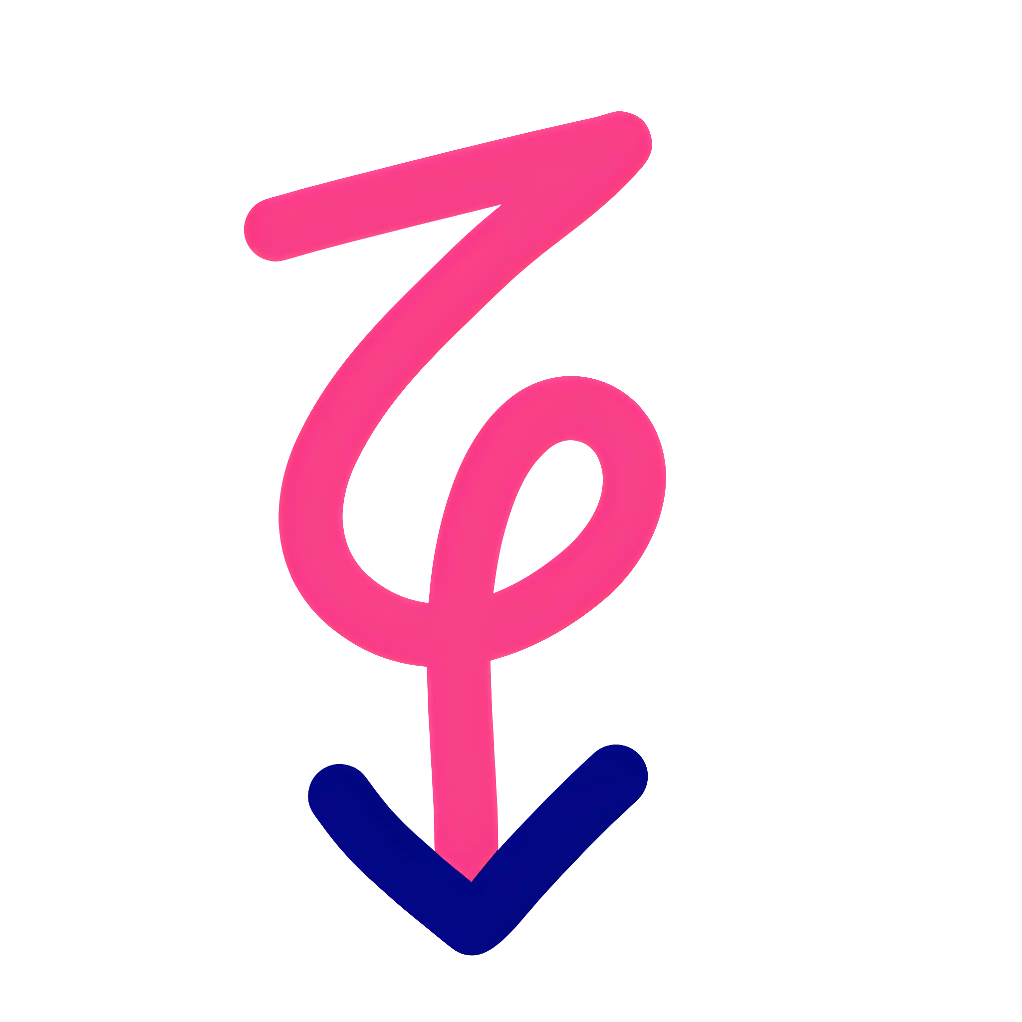 Pink Arrow Pointing Down