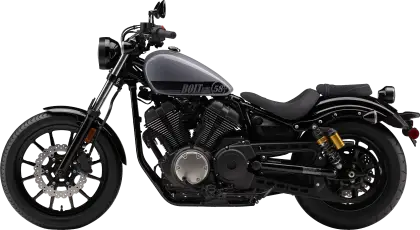 Powerful Black Motorbike with Chrome Details