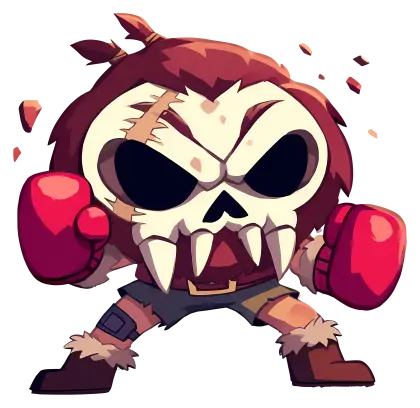 Cartoon Boxing Skull Fighter