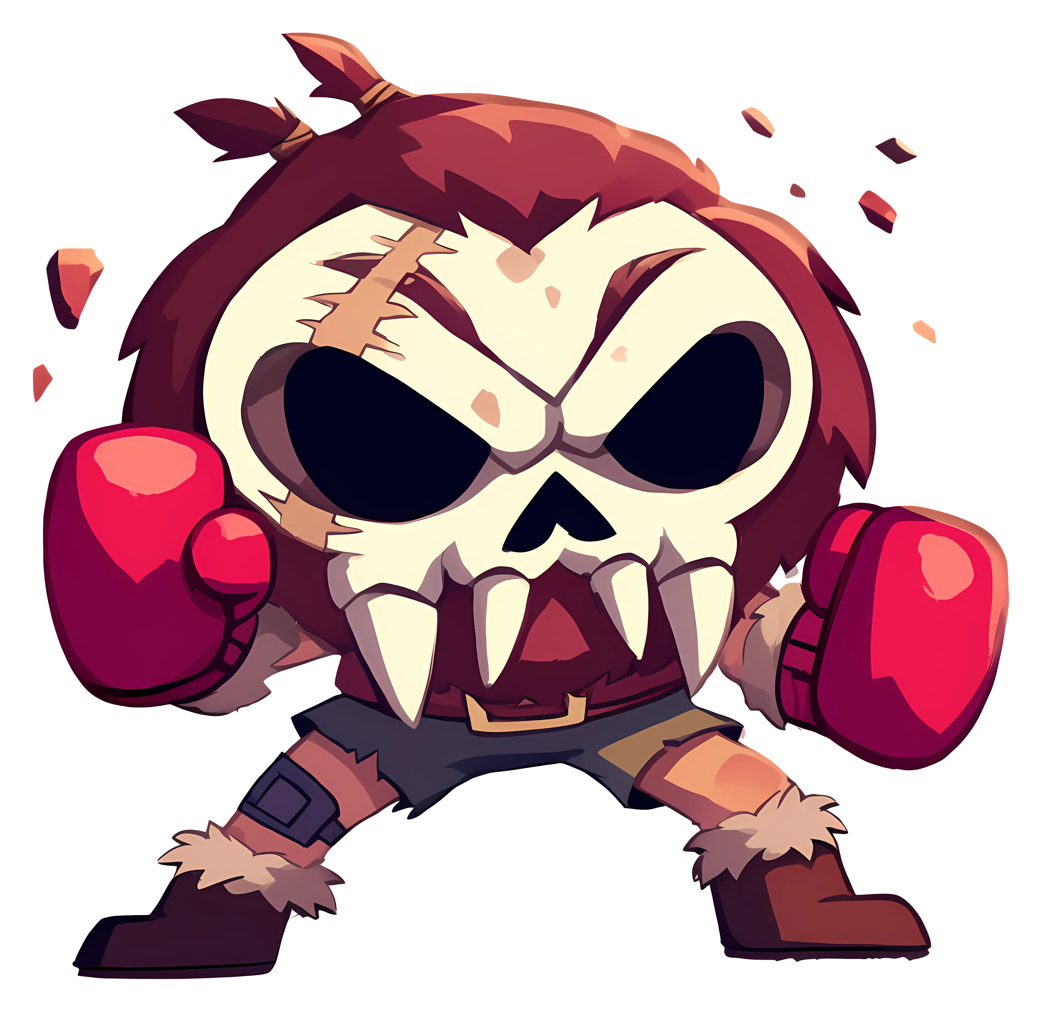 Cartoon Boxing Skull Fighter